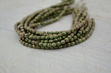 Olive Mauve Polychrome 3mm Faceted Round Beads /Czech Beads /Fire Polished Qty 50 /Olive Green Pink /Small Firepolished