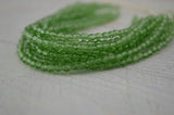 PRAIRIE GREEN 3mm Faceted Round Czech Glass Beads Qty 50 Transparent Green /Firepolished Small Fire Polished Beads