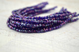 Faceted Round COBALT VEGA Czech Glass Beads Firepolished 3mm Qty 50 Purple and Cobalt Blue, Small Fire Polished Beads