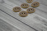 SWIRL Buttons, Oval Metal Buttons, Antique Brass Tierracast 17 mm Qty 4, Great Spiral Brass Button for Leather Wrap Clasp