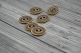 SWIRL Buttons, Oval Metal Buttons, Antique Brass Tierracast 17 mm Qty 4, Great Spiral Brass Button for Leather Wrap Clasp