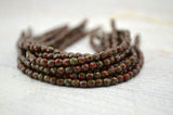 OPAQUE RED PICASSO 3mm Faceted Round Czech Glass Beads Qty 50 / Fire Polished Small Bead /Firepolished Gorgeous Earthy Red