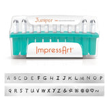 ImpressArt JUNIPER Alphabet Metal Stamps, 3mm, Upper and Lower Set or Complete Set Uppercase, Lowercase, Numbers Stamp Kits