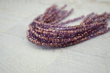 BRONZE ILLUSION 3mm Faceted Round Czech Glass Beads Qty 50 Transparent Amethyst Purple with Bronze Finish /Firepolished Small