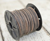 Brown Leather Cord Qty 4 Yards or 24 Yard Spool, 1.5mm Round Cording, Great Wrap Bracelets, Natural Dye Gray, Antique Brown, and Gypsy Sippa