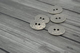 TierraCast DISTRESSED OVAL Buttons / Two Hole Metal Buttons / White Brass / 19mm Qty 4 to 20 / Great for Leather Wrap Clasps / Silver