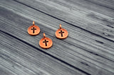 TierraCast Cross Charms, Antique Copper, Cross Pendants Tierra Cast Tiny Cross Charm Drops, Qty 4 to 20, Yoga Meditaton Wrap Bracelet Charms