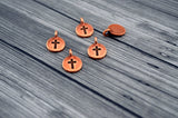 TierraCast Cross Charms, Antique Copper, Cross Pendants Tierra Cast Tiny Cross Charm Drops, Qty 4 to 20, Yoga Meditaton Wrap Bracelet Charms