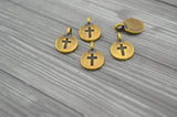 TierraCast Cross Charms, Antique Brass Pendants Tierra Cast Tiny Bronze Cross Charm Drops, Qty 4 to 20, Yoga Meditaton Wrap