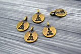 TierraCast Buddha Charms, Antique Brass, Tierra Cast Tiny Drop Pendants Bronze Sitting Buddha, Qty 4 to 20 Yoga Meditaton Wrap Bracelets