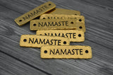 TierraCast NAMASTE Bracelet Bar Connecter Links Pendant Focal Antique Gold Rivetable, Stampable Back, Leather Bracelet Supplies Bar