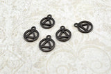 TierraCast RECOVERY Charms, Recovery Symbol Drop Pendants, Black Oxide, Qty 4 to 20, Tierra Cast, Reversible Gunmetal Gray