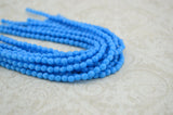 TURQUOISE BLUE 4mm Faceted Round Czech Glass Beads Qty 50 /Full Strand /Opaque Aqua Firepolished Small Spacer Bead