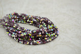 Faceted Round AMETHYST VITRAIL Czech Glass Beads 4mm Qty 50 Purple Vitrail, Firepolished Small Czech Beads