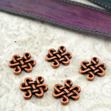 Celtic ETERNITY LINKS, Small Celtic Knot Charms, TierraCast Antique Copper, Connectors, Knotwork Pendants, Qty 4 to 20 Tierra Cast