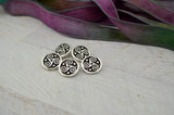 TRISKELE CELTIC Button Tierracast Buttons Qty 4 to 20 Antique Silver Round Metal Shank Button, Great for Leather Wraps, Focal Clasps