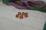 TRISKELE CELTIC Button Tierracast Buttons Qty 4 to 20 Antique Copper Round Metal Shank Button, Great for Leather Wraps, Focal Clasps