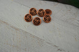 TRISKELE CELTIC Button Tierracast Buttons Qty 4 to 20 Antique Copper Round Metal Shank Button, Great for Leather Wraps, Focal Clasps