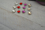 TierraCast Heart Charms, Bright Rhodium Silver, Swarovski Heart Crystal Charms Qty 1 to 6 Tiny Drops, Valentines Day Charms