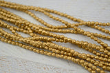 Faceted MATTE METALLIC FLAX Czech Glass Round Beads 3mm Qty 50 Soft Gold, Firepolished Small