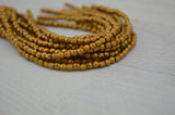 Matte Metallic Gold /GOLDENROD 3mm Faceted Round /Czech Glass Beads /Qty 50 Soft Antique Gold /Firepolished Small