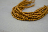 Matte Metallic Gold /GOLDENROD 3mm Faceted Round /Czech Glass Beads /Qty 50 Soft Antique Gold /Firepolished Small