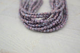 LUSTER OPAQUE AMETHYST 3mm Faceted Round Czech Glass Beads / Qty 50 Light Purple Lavender /Firepolished Small