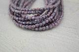 LUSTER OPAQUE AMETHYST 3mm Faceted Round Czech Glass Beads / Qty 50 Light Purple Lavender /Firepolished Small