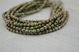 Olive Mauve Polychrome 3mm Faceted Round Beads /Czech Beads /Fire Polished Qty 50 /Olive Green Pink /Small Firepolished