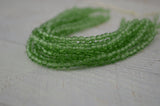 PRAIRIE GREEN 3mm Faceted Round Czech Glass Beads Qty 50 Transparent Green /Firepolished Small Fire Polished Beads