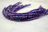 Faceted Round COBALT VEGA Czech Glass Beads Firepolished 3mm Qty 50 Purple and Cobalt Blue, Small Fire Polished Beads