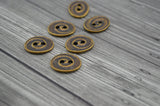 SWIRL Buttons, Oval Metal Buttons, Antique Brass Tierracast 17 mm Qty 4, Great Spiral Brass Button for Leather Wrap Clasp