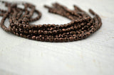 CHOCOLATE BRONZE Faceted Round Czech Glass Beads 3mm Qty 50 Firepolished Tiny Brown Bronze Beads