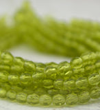 Olivine 3mm Fire Polished Czech Round Glass Beads /Faceted Qty 50 Firepolished Transparent Green Tiny Beads