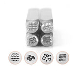 TEXTURE 4 ImpressArt Metal Stamp Pack, Texturing Hand Stamps, Impress Art  Stamping Set Includes Waves, Leaves, Shapes, Zig Zag