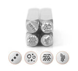 TEXTURE 5 ImpressArt Metal Stamp Pack Texturing Stamps Impress Art Stamping Set Includes Stars, Circle and Dot, Curves, Vertical Angled Line