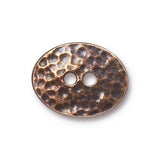 TierraCast DISTRESSED OVAL Buttons, Two Hole Metal Buttons, Antique Copper 19mm Qty 4 to 20 Bronze Hammered Oval Button, Leather Wrap Clasps