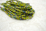 Faceted Round OLIVE VITRAIL Czech Glass Beads 4mm Qty 50, Opaque Olive Green Firepolished Small Czech Beads