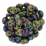 IRIS PURPLE Lentil Beads, 2 hole Czechmate Lentils, Rich Purple Metallic Shimmer, 6 mm, Czech Glass, Full Strand 50 Beads