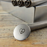 CROSS with HEART Metal Stamp, 5mm, Heart Stamp, Hand Stamping Tool for Metal Jewelry Works with Metal, Wood, Clay and Leather, Steel Stamp