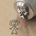 MOM Metal Stamp, ImpressArt Stamps, Mother Stick Figure Family Design 7mm Stamping Tool for Mothers Jewelry Stick Family, Hand Stamping Tool