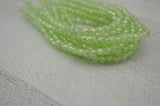 LUSTER PERIDOT GREEN 4mm Faceted Round Czech Glass Beads /Fire Polished Qty 50 /Transparent Firepolished Small Czech Bead