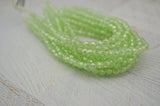 LUSTER PERIDOT GREEN 4mm Faceted Round Czech Glass Beads /Fire Polished Qty 50 /Transparent Firepolished Small Czech Bead