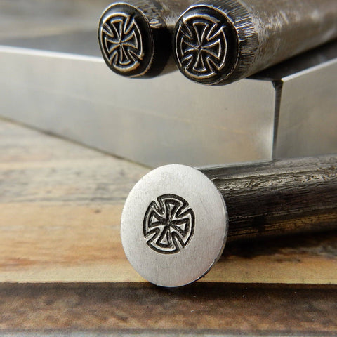 MALTESE CROSS Metal Stamp 7mm, Amalfi Double Cross Stamp, Biker or Motorcycle Chopper Symbol Design, Hand Stamping Tool, Steel Stamp