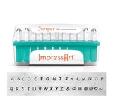 ImpressArt Stamping Kit, JUNIPER Alphabet Metal Stamps, 3mm Uppercase or Lowercase Stamp Set, Hammer, Small Bench Block, Stamp Tape