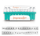 ImpressArt Stamping Kit, JUNIPER Alphabet Metal Stamps, 3mm Uppercase or Lowercase Stamp Set, Hammer, Small Bench Block, Stamp Tape