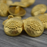 Metal Buttons, HAMMERED TRIBAL Buttons, Silky Gold Metal Button, 20mm Qty 4 , Bali Style Buttons, Great for Leather Wrap Clasps or Clothing