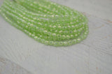 LUSTER PERIDOT GREEN 4mm Faceted Round Czech Glass Beads /Fire Polished Qty 50 /Transparent Firepolished Small Czech Bead