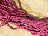 Raspberry Pink Silk Cords, Hand Dyed Silk Strings 3 Yards 3-4 mm Silk Cords, 3mm cords 4mm cords