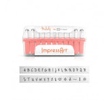 ImpressArt Stamping Kit, MELODY Alphabet Metal Stamp Kit, 3mm Uppercase or Lowercase Stamp Set, Hammer, Small Bench Block, Stamp Tape